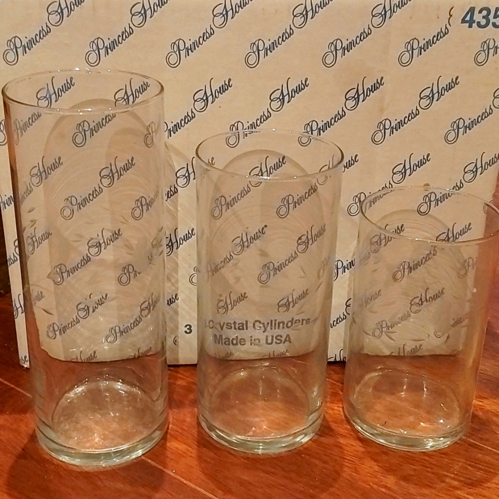 Princess House crystal cylinders